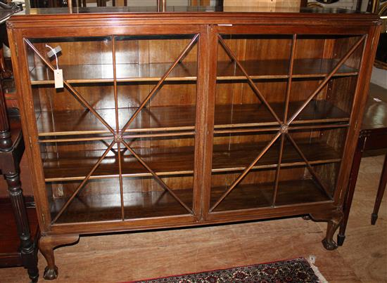 Mahogany glazed low bookcase